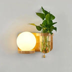Wall Lamp With Planter Wood Frame & Integrated LED