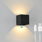 Wall Light Dual Adjustable Panels Hardwired Or USB Rechargeable