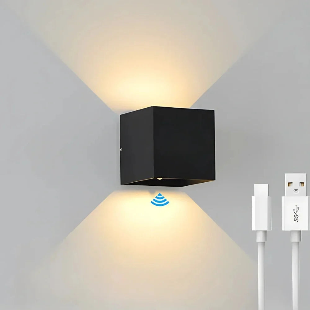 Wall Light Dual Adjustable Panels Hardwired Or USB Rechargeable