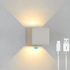 Wall Light Dual Adjustable Panels Hardwired Or USB Rechargeable