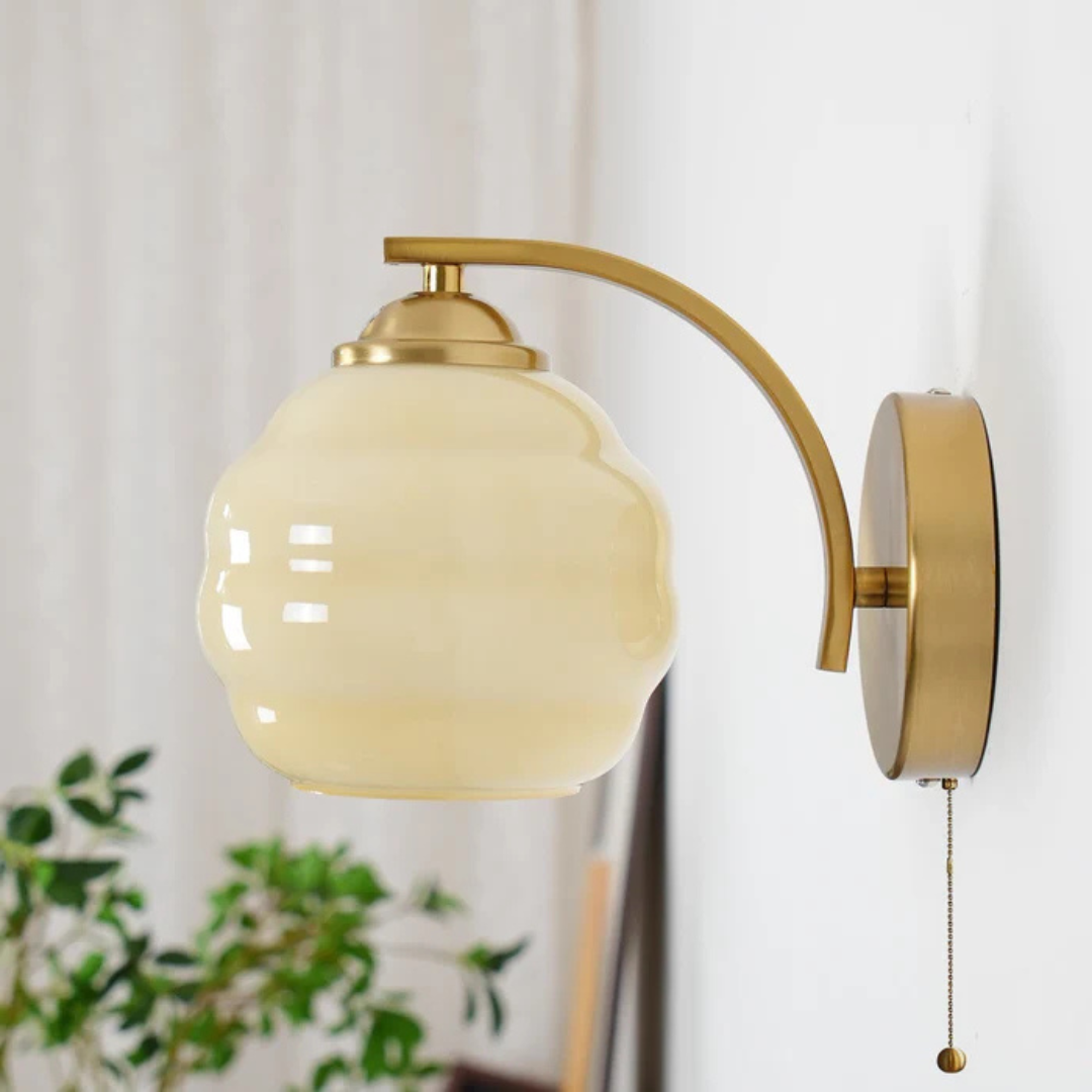 Wall Light Glass & Metal Warm Glow