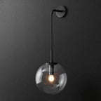 Wall Light Glass Sphere & Metal Fixture