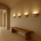 Wall Light Minimalist Half-Bowl Textured Plaster Dimmable LED