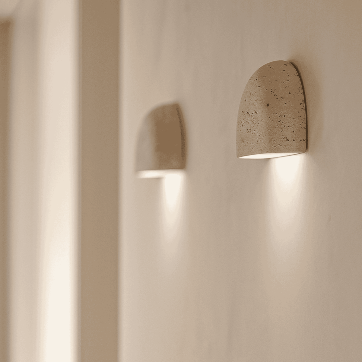 Wall Light Minimalist Half-Bowl Textured Plaster Dimmable LED