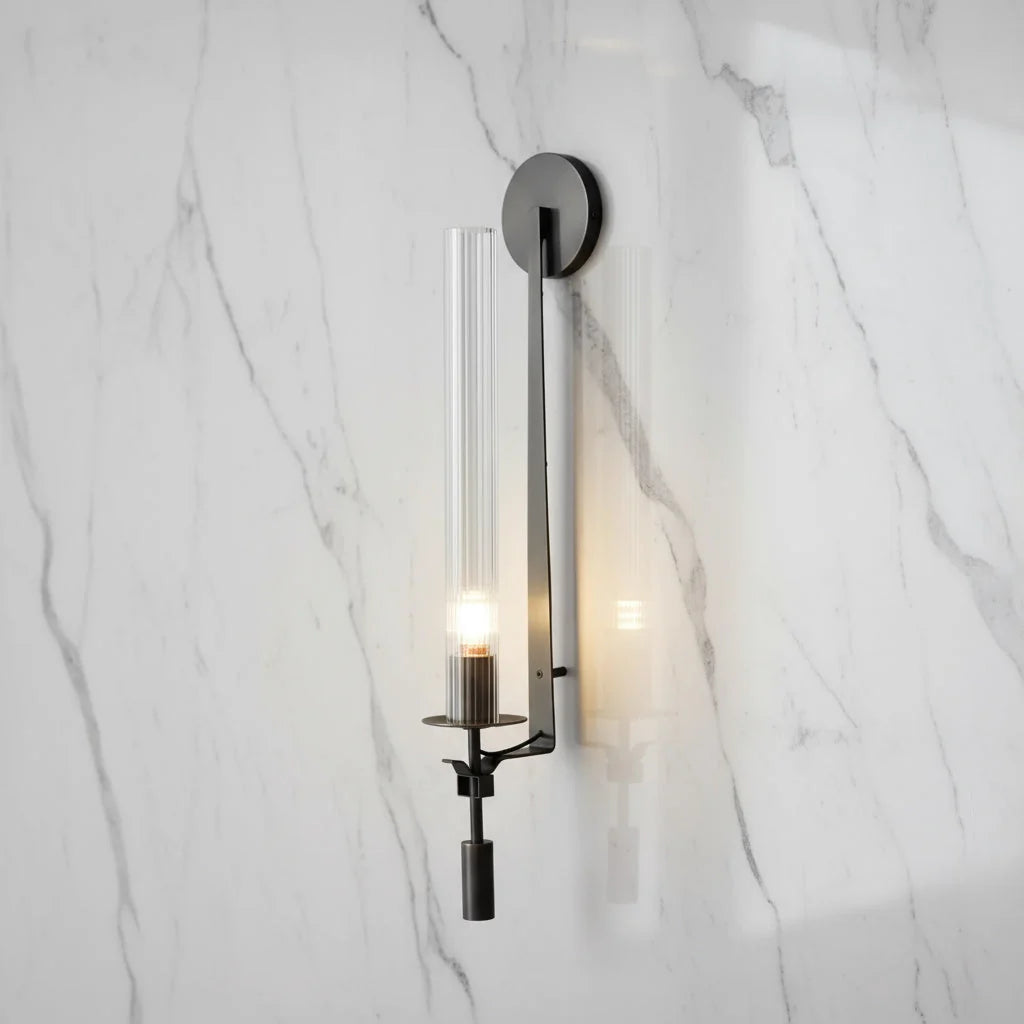 Wall Light Scandinavian Gold Iron & Glass