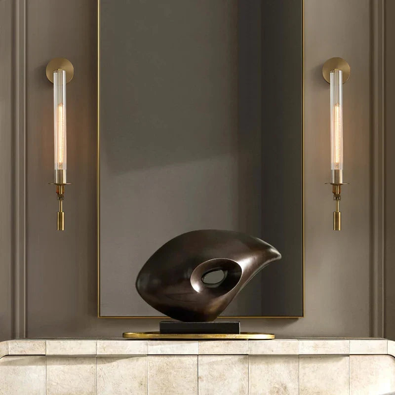 Wall Light Scandinavian Gold Iron & Glass
