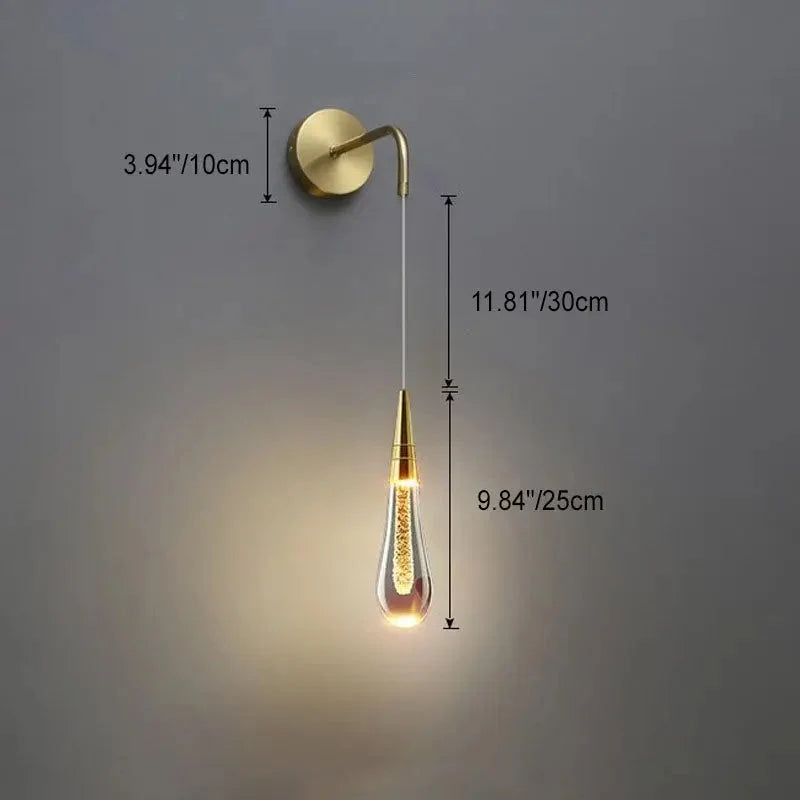 Wall Light Teardrop Glass LED Adjustable Color Temperature