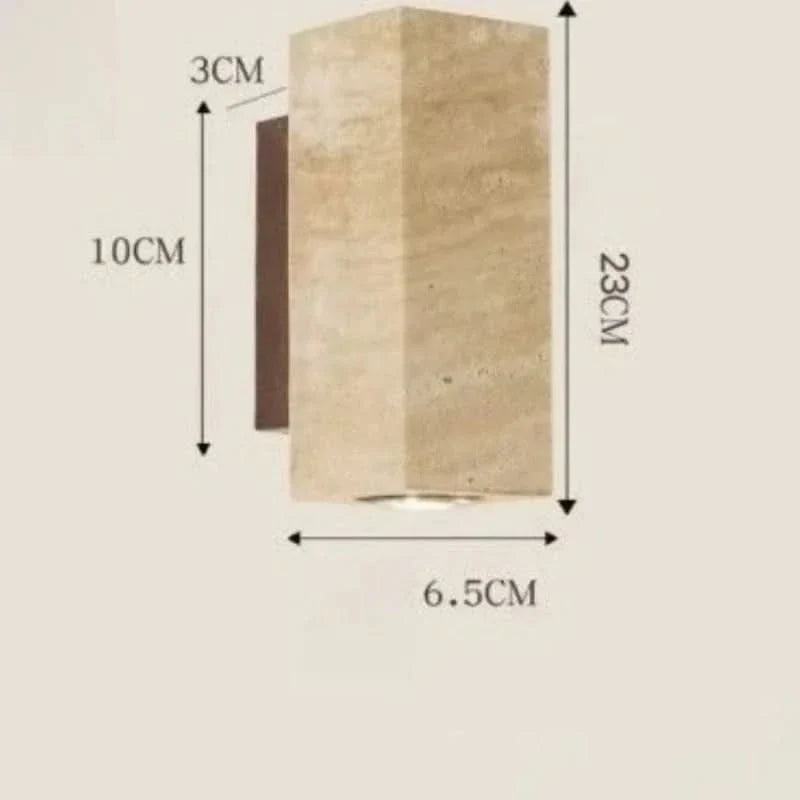 Wall Light Travertine Finish & Warm Glow