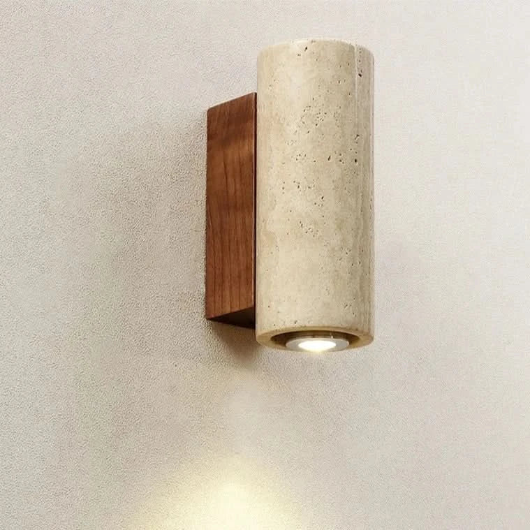 Wall Light Travertine Finish & Warm Glow