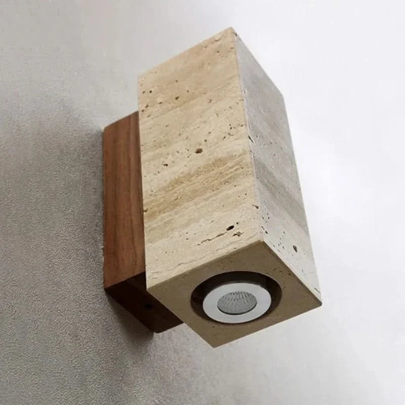 Wall Light Travertine Finish & Warm Glow
