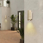 Wall Light Travertine Finish & Warm Glow