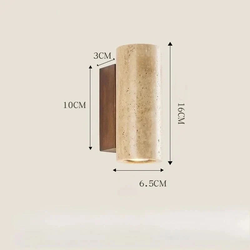 Wall Light Travertine Finish & Warm Glow