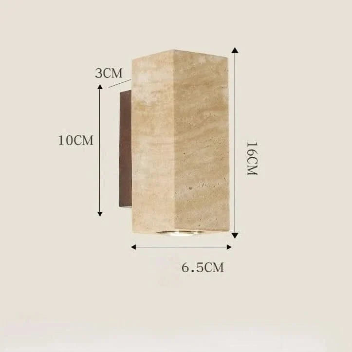 Wall Light Travertine Finish & Warm Glow