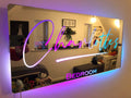 Wall Mirror Personalized Neon-Like LED Remote Option