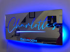 Wall Mirror Personalized Neon-Like LED Remote Option
