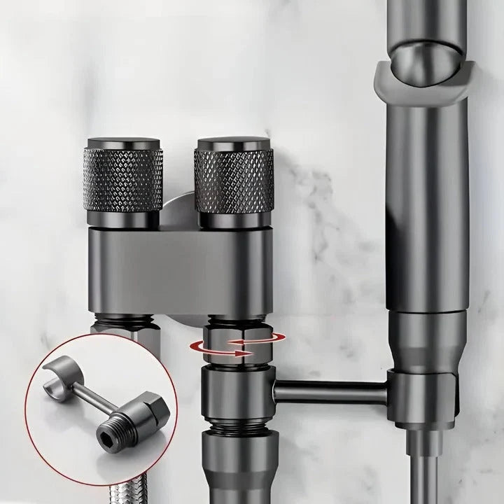 Wall-Mount Bidet Sprayer Adjustable Pressure Solid Brass