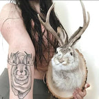 Wall Mount Jackalope Faux Fur Ready To Hang