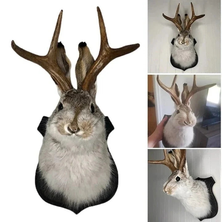 Wall Mount Jackalope Faux Fur Ready To Hang
