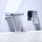 Wall-Mount Kitchen Faucet Touchless Sensor Adjustable Temperature Brass Body