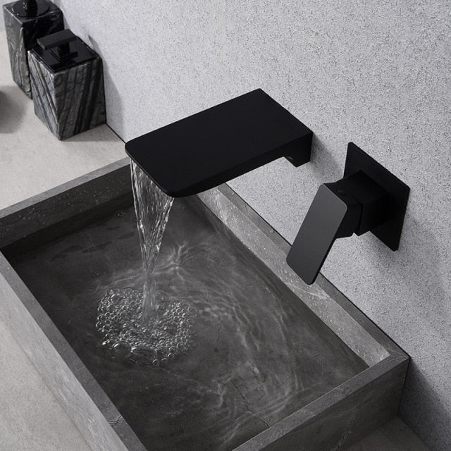 Wall-Mount Kitchen Faucet Touchless Sensor Adjustable Temperature Brass Body