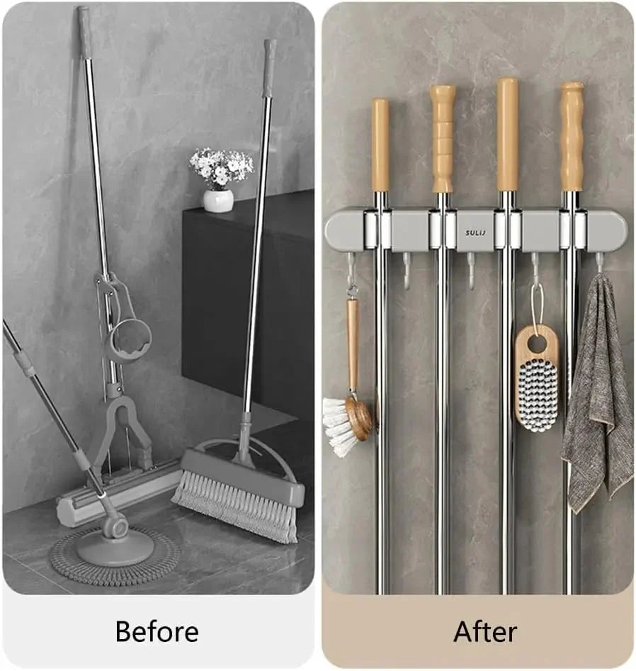 Wall Mount Organizer Space-Saving Non-Slip Clamps
