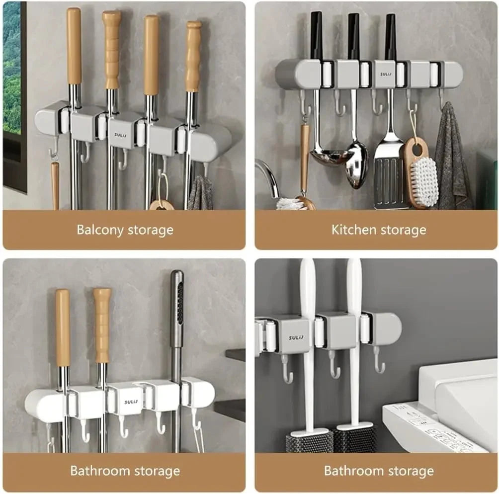 Wall Mount Organizer Space-Saving Non-Slip Clamps