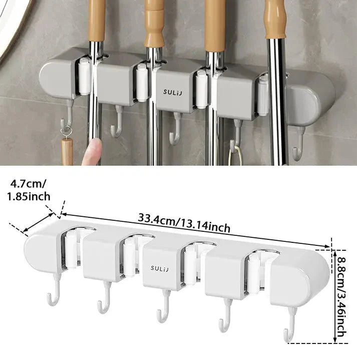 Wall Mount Organizer Space-Saving Non-Slip Clamps