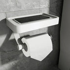 Wall-Mount Toilet Paper Holder Integrated Shelf Rustproof Metal
