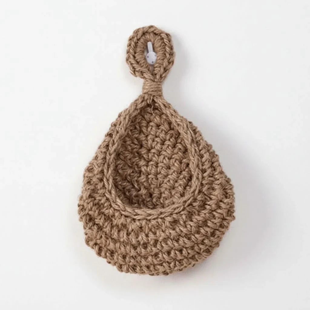 Wall-Mounted Basket Organizer Handwoven Hemp Rope
