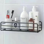 Wall-Mounted Bathroom Shelf Metal Open-Frame Drainage Adhesive Mount