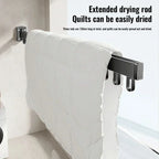 Wall-Mounted Clothes Drying Rack Fold-Flat Aluminum 18 Hooks