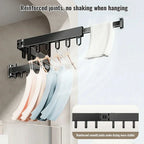 Wall-Mounted Clothes Drying Rack Fold-Flat Aluminum 18 Hooks