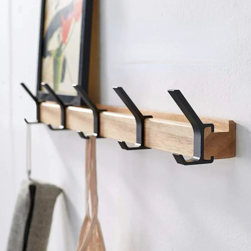 Wall-Mounted Coat Rack 5 Adjustable Double Hooks