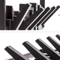Wall-Mounted Coat Rack Five Fold-Down Hooks Matte Black