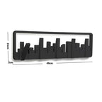 Wall-Mounted Coat Rack Five Fold-Down Hooks Matte Black
