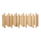 Wall-Mounted Coat Rack Foldable Hooks Solid Walnut