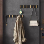 Wall-Mounted Coat Rack Foldable Retractable Hooks Stainless Steel Base