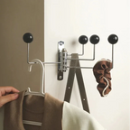 Wall-Mounted Coat Rack Rounded Knobs 3 Or 4 Hooks