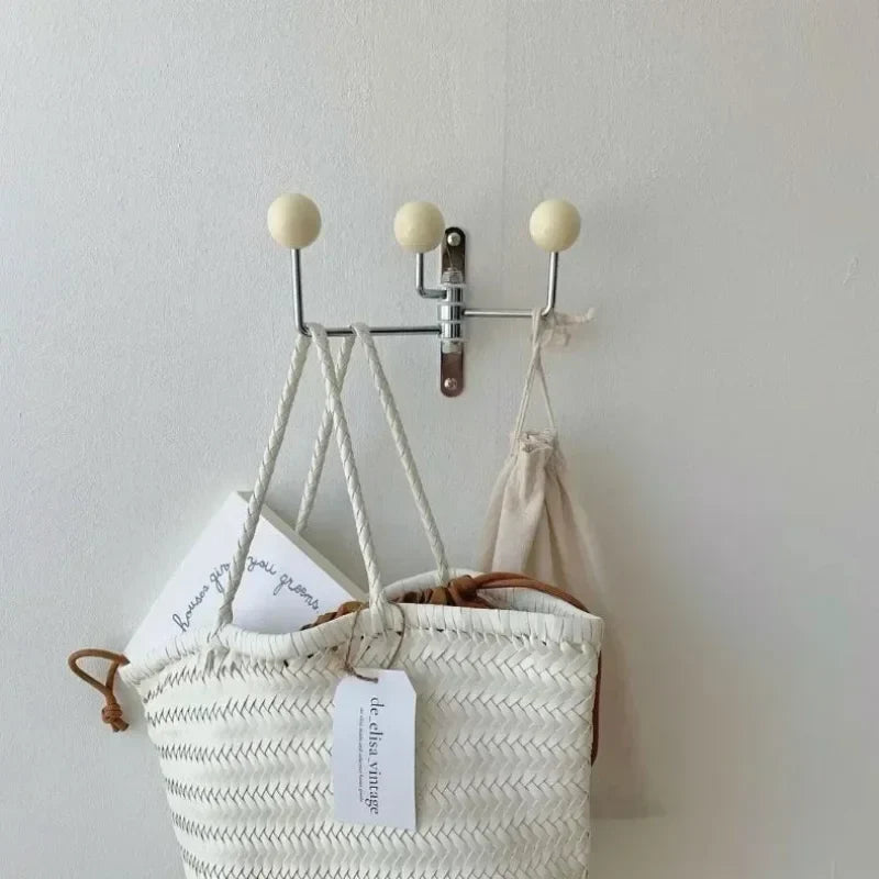 Wall-Mounted Coat Rack Rounded Knobs 3 Or 4 Hooks