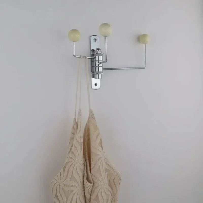 Wall-Mounted Coat Rack Rounded Knobs 3 Or 4 Hooks