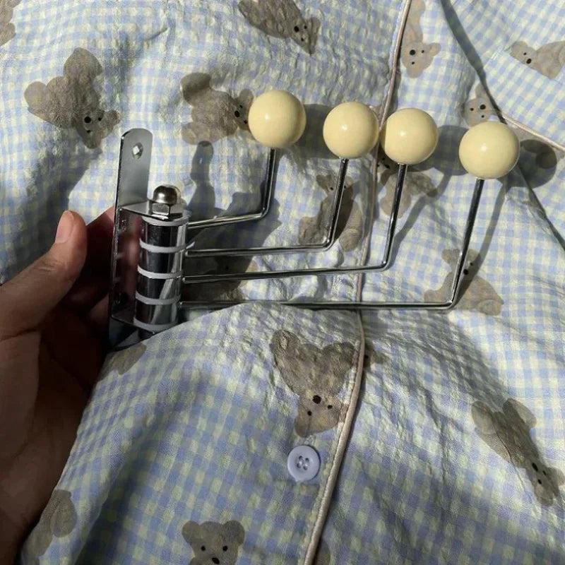 Wall-Mounted Coat Rack Rounded Knobs 3 Or 4 Hooks