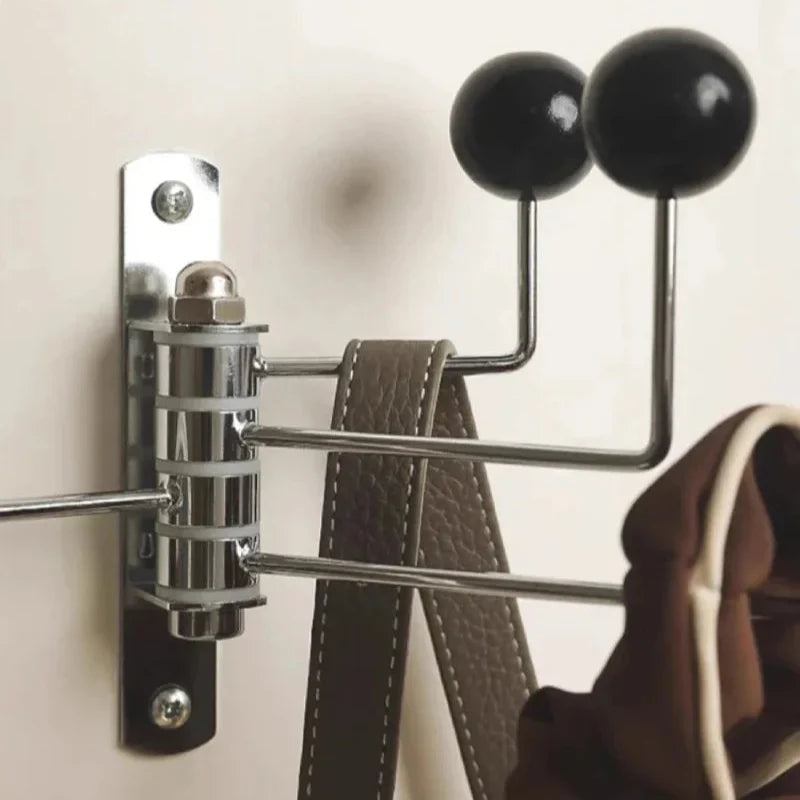 Wall-Mounted Coat Rack Rounded Knobs 3 Or 4 Hooks