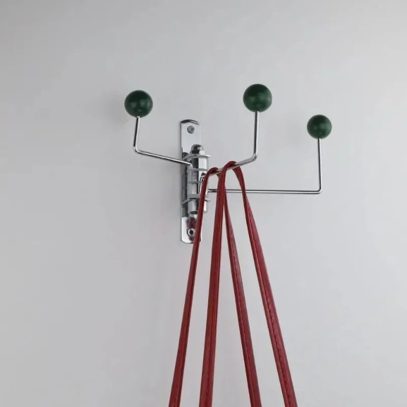 Wall-Mounted Coat Rack Rounded Knobs 3 Or 4 Hooks