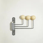 Wall-Mounted Coat Rack Rounded Knobs 3 Or 4 Hooks