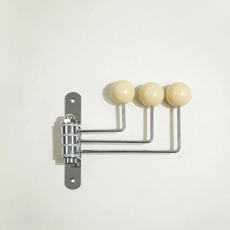 Wall-Mounted Coat Rack Rounded Knobs 3 Or 4 Hooks
