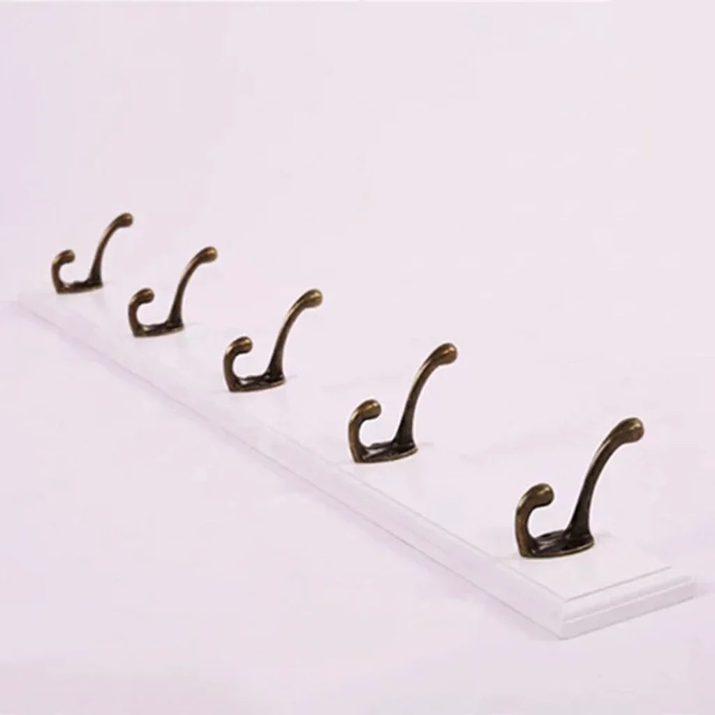 Wall-Mounted Coat Rack Solid Wood 4 Or 5 Hooks