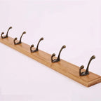Wall-Mounted Coat Rack Solid Wood 4 Or 5 Hooks