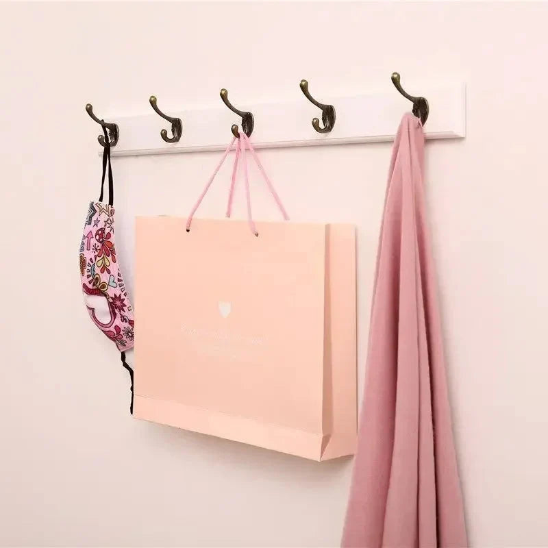 Wall-Mounted Coat Rack Solid Wood 4 Or 5 Hooks