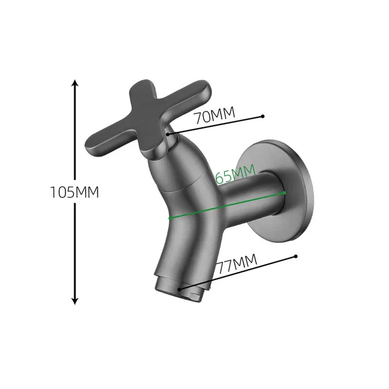 Wall-Mounted Cold Water Faucet Solid Brass Ergonomic Lever