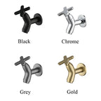 Wall-Mounted Cold Water Faucet Solid Brass Ergonomic Lever